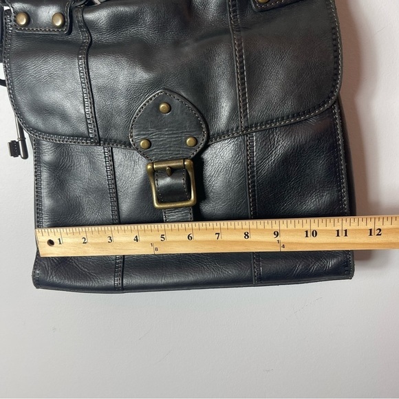 Fossil Vintage Revival Flap Black Leather Crossbody Bag - Picture 14 of 15